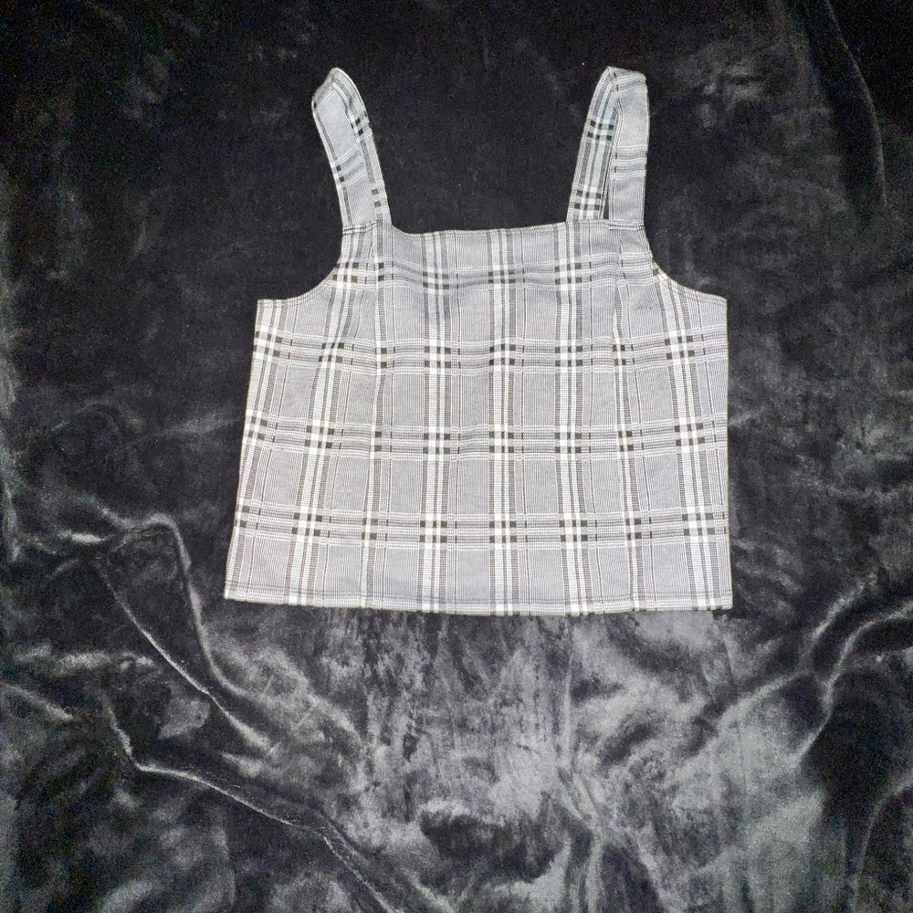 Plaid American Eagle Cropped Tank Top